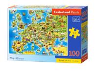 Puzzle 100 Map of Europe CASTOR. Wydawca: Castorland. SmakLiter.pl Opakowanie Puzzle 100 Map of Europe CASTOR