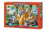 Puzzle 1000 Tigers by the Stream CASTOR. Wydawca: Castorland. SmakLiter.pl Opakowanie Puzzle 1000 Tigers by the Stream CASTOR