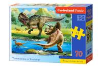 Puzzle 70 Tyrannosaurus vs Triceratops CASTOR. Wydawca: Castorland. SmakLiter.pl Opakowanie Puzzle 70 Tyrannosaurus vs Triceratops CASTOR