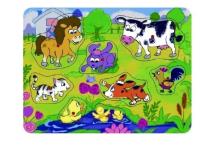 Opakowanie Puzzle drewniane pinezki Na łące 8 el.