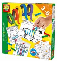 Zestaw do wyklejania - 16 obrazów z kolor. taśmami. Wydawca: SES NL. SmakLiter.pl Opakowanie Zestaw do wyklejania - 16 obrazów z kolor. taśmami
