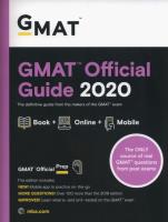 GMAT Official Guide 2020: Book + Online Question Bank. Wydawca: Wiley. SmakLiter.pl Opakowanie GMAT Official Guide 2020: Book + Online Question Bank