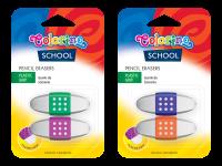 Opakowanie GUMKA DO ŚCIERANIA Z PLASTIKOWYM UCHWYTEM 2 SZTUKI BLISTER COLORINO SCHOOL