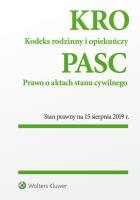 Okładka książki KRO Prawo o aktach stanu cywilnego stan15.08.19