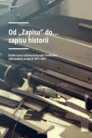 Od „Zapisu” do… zapisu historii. Autor: Bakuła Bogusław, Matusiak Agnieszka. SmakLiter.pl Okładka książki Od „Zapisu” do… zapisu historii