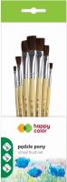 Opakowanie Pędzle szkolne pony płaskie 7szt HAPPY COLOR