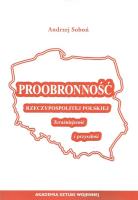 Proobronność Rzeczypospolitej Polskiej. Autor: Soboń Andrzej. SmakLiter.pl Okładka książki Proobronność Rzeczypospolitej Polskiej