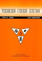 Opakowanie Psychologia etologia genetyka Tom 14/2006