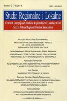 Opakowanie Studia Regionalne i Lokalne 2 (76) /2019