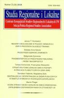 Opakowanie Studia Regionalne i Lokalne 3/2008