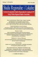 Opakowanie Studia Regionalne i Lokalne Numer 1 (75) 2019