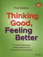 Thinking Good, Feeling Better. Autor: Stallard Paul. SmakLiter.pl Okładka książki Thinking Good, Feeling Better