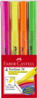 Zakreślacz 38 4 sztuki. Wydawca: Faber-Castell. SmakLiter.pl Opakowanie Zakreślacz 38 4 sztuki