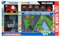 Opakowanie Auto strażackie światło/dźwięk + mata + akcesoria