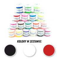 Opakowanie FARBKI TEKSTYLNE 25ML ZESTAW NR 6 - 3 KOLORY (CZARNY/BIAŁY/CZERWONY)