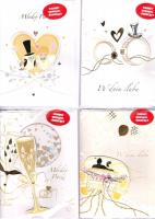 Okładka książki Karnet A5 grająco-świecący Ślubny 3D MIX AVANTII