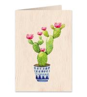 Opakowanie Karnet drewniany C6 + koperta Kaktus