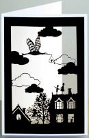 Opakowanie Karnet HDH06 wycinany + koperta Bocian Narodziny