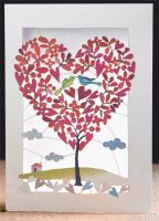 Opakowanie Karnet PM133 wycinany + koperta Drzewo -serca Ślub
