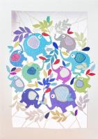 Opakowanie Karnet PM136 wycinany + koperta Słonie