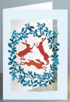 Opakowanie Karnet PM138 wycinany + koperta Trzy zające