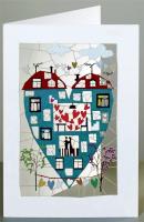 Opakowanie Karnet PM156 wycinany + koperta Serce - dom - Ślub