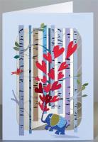 Opakowanie Karnet PM234 wycinany + koperta Słoń i serca