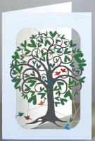 Opakowanie Karnet PM243 wycinany + koperta Zielone drzewo