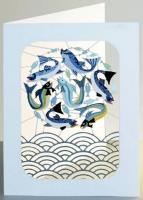 Opakowanie Karnet PM265 wycinany + koperta Ryby i fala