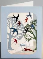 Opakowanie Karnet PM273 wycinany + koperta Jaskółki i zające