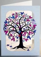 Opakowanie Karnet PM278 wycinany + koperta Drzewo z sercami