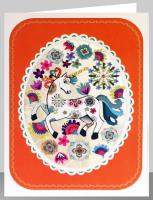 Opakowanie Karnet PM530 wycinany + koperta Jednorożec kwiaty