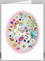 Opakowanie Karnet PM557 wycinany + koperta Jednorożec róż