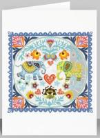 Opakowanie Karnet PM562 wycinany + koperta Folk - słonie