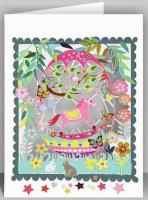 Opakowanie Karnet PM563 wycinany + koperta Konik na biegunach