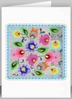 Opakowanie Karnet PM564 wycinany + koperta Folk - kwiaty