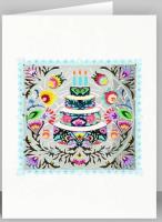 Opakowanie Karnet PM567 wycinany + koperta Folk - tort