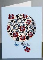 Opakowanie Karnet PM673 wycinany + koperta Czarne liście