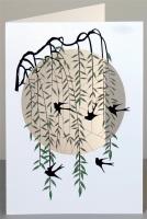 Opakowanie Karnet PM680 wycinany + koperta Jaskółki - wierzba