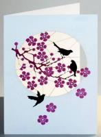 Opakowanie Karnet PM683 wycinany + koperta Czarne ptaki