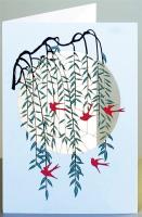 Opakowanie Karnet PM687 wycinany + koperta Jaskółki - wierzba