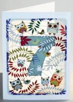 Opakowanie Karnet PM797 wycinany + koperta Urodziny 7 sowy