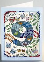 Opakowanie Karnet PM799 wycinany + koperta Urodziny 9 sowy