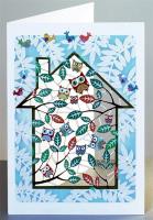 Opakowanie Karnet PM830 wycinany + koperta Dom - sowy