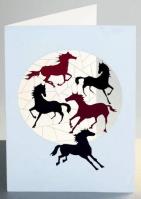 Opakowanie Karnet PM856 wycinany + koperta Konie