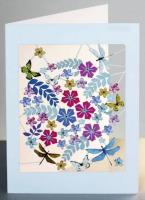 Opakowanie Karnet PM914 wycinany + koperta Ważki i kwiaty