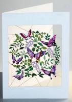 Opakowanie Karnet PM917 wycinany + koperta Fioletowe motyle