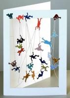 Opakowanie Karnet PP005 wycinany + koperta Ludzie na linach