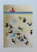 Opakowanie Karnet PP007 wycinany + koperta Ludzie i jacht