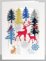 Opakowanie Karnet XP45 wycinany + koperta Święta Jelenie, las